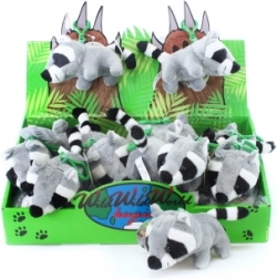 Pluchen wasbeer aan sleutels 14 cm