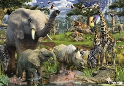RAVENSBURGER Puzzel Dieren bij de waterbron 18.000 stukjes