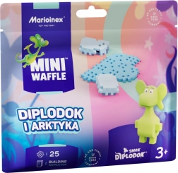 Mini Waffle Building Set – Diplodok and the Arctic, pouch with 25 pieces