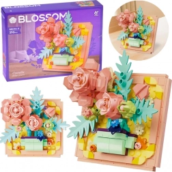 Bouwset Lente-ontspanning: bloemen in lijst – decoratieve 3D mozaïek van blokjes