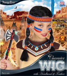 Perruque avec bandeau Indienne