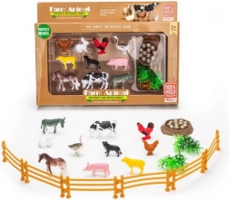 Farm Animals Figures Set with Enclosure