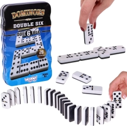 Woopie klassiek domino – 28 stenen in metalen doos