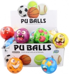 Schuimbal met gezichtjes 7 cm