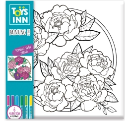 Image à colorier avec feutres fleurs