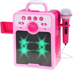 Roze kinderboombox met microfoon