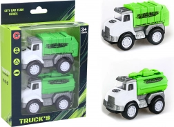 Schoonmaakautootjes met vliegwiel – set van 2 stuks (10 cm)