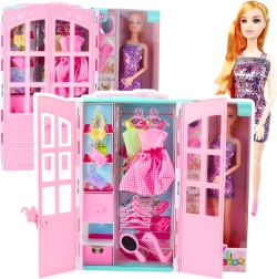 Doll with Wardrobe, Outfits and Accessories for Dress-Up