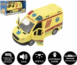 Plastic Ambulance with Sound and Light on Flywheel 20 cm