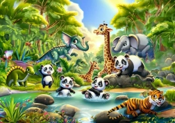 Puzzle Panda Bathing 50 Pieces