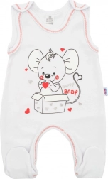 Baby Footed Onesie New Baby Mouse white 86 (12–18 months)