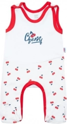 Cotton Footed Romper NEW BABY Cherry