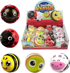 Balle rebondissante avec animaux 6 cm en caoutchouc