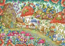 RAVENSBURGER Puzzle cute mushroom houses in a flower meadow 1000 pieces