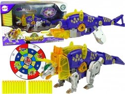 Dinobots robotische schietspel Paarse Triceratops met doelwit