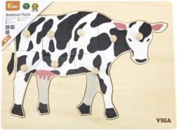 Houten Montessori inlegpuzzel – koe VIGA