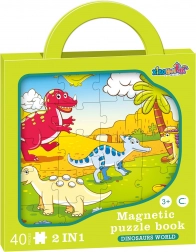 Puzzle magnétiques dinosaures 2-en-1 – 40 pièces
