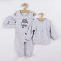 3-delige babyset Koala Doggy van katoen, grijs, maat 80
