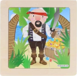 Houten puzzel piraat 9 stukjes