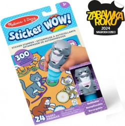 Magisch boek en stempel met stickers Kat