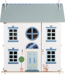 Houten poppenhuis met tuin en accessoires