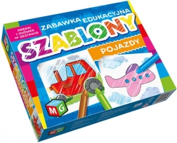 Voertuigsjablonen met kleurpotloden, set