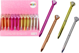 Ballpoint pen with diamond, blue ink 0.7 mm