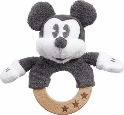 Houten en pluche rammelaar MICKEY MOUSE