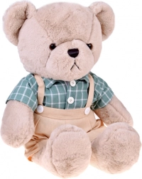 pluchen teddybeer Franek 58 cm in groene vintage overhemd