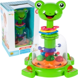 Spinning top frog with beads
