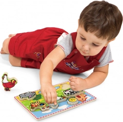 Studo Wood Inlegpuzzel met Boerderijdieren