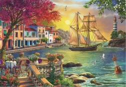 Puzzle Beautiful Sunset over the Harbor 2000 Pieces