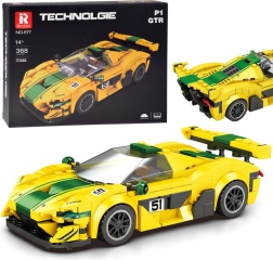 Technical building set sports car yellow‑green 368 pieces