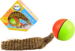Interactive ball with a fluffy ferret tail for bath time