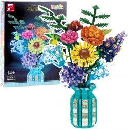 Building set: flower bouquet in a vase, 1853 pieces
