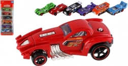 Set of 6 Racing Cars, metal and plastic, 8 cm, freewheel