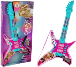 Kids' Electric Guitar with Flashing Lights and Sounds, Pink, 62 cm