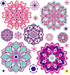 Opstrijkbare decoratie Mandala kleine hoek