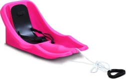 Kinderbob mit Rückenlehne BABY RIDER MONSTER – pink, schwarzer Sitz