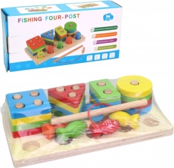 Wooden children's puzzle with fish