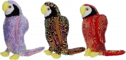 Pluchen papegaai met pailletten 25 cm