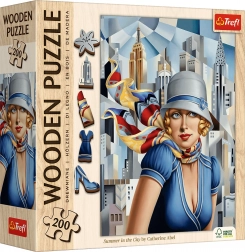 Trefl wooden double-sided puzzle Art: Catherine Abel – Summer in the City, 200 pieces