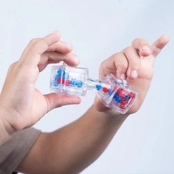 Fidget Blox Sound ontspanningskubus – blauw en rood