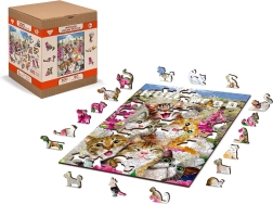 Puzzle en bois Chatons à Hollywood - 2-en-1, 75 pièces