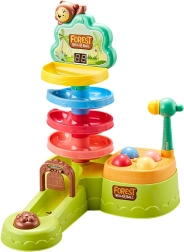 Piste à billes interactive Descente catapulte sensorielle avec marteau