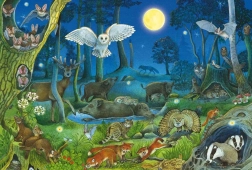 Forest Animals at Night Puzzle 100 Pieces