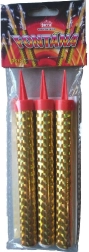 Gouden partyfontein 12 cm, 3 stuks