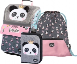 Školní set BAAGL Zippy Panda – schooltas, etui en gymschoenenzak