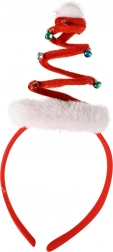Kerst diadeem met belletjes rood