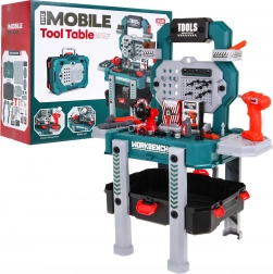 Kinderwerkbank 2-in-1 – koffer en werktafel – Blauw